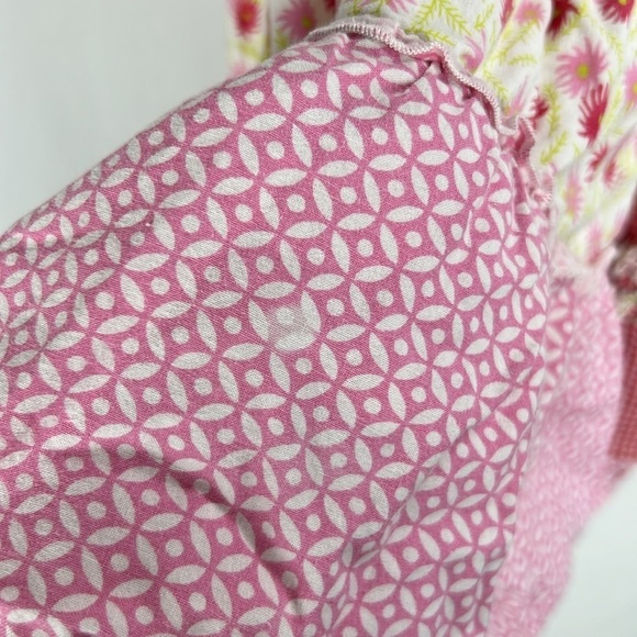 Lydia Jane Red Gingham Floral Patchwork Off the Shoulder Apron Dress -Size 5 - Picture 5 of 6